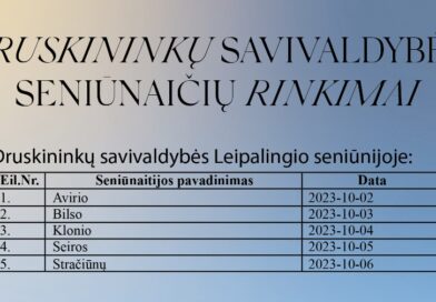 Skelbiami 2023 m. Druskininkų savivaldybės Leipalingio ir Viečiūnų seniūnijų seniūnaičių rinkimai